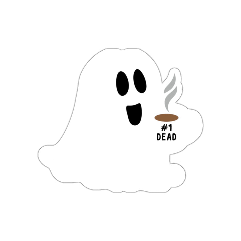 Load image into Gallery viewer, Cute Ghost With #1 Dead Coffee Cup Sticker
