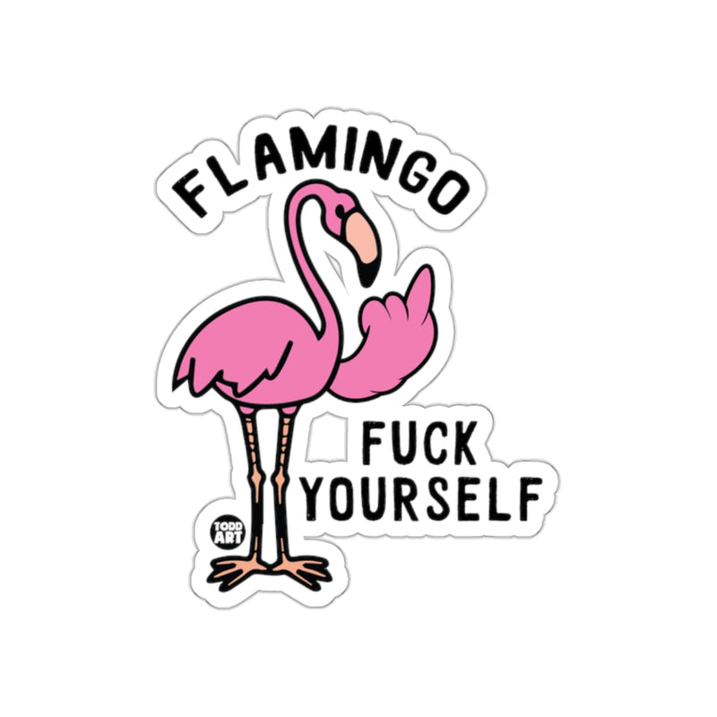 Load image into Gallery viewer, Flamingo Middle Finger Fuck Yourself Sticker
