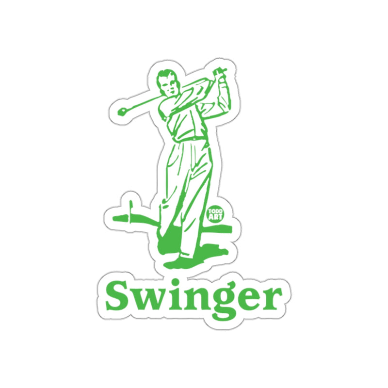 Load image into Gallery viewer, Green Swinger Todd Art Silhouette Golf Player sticker
