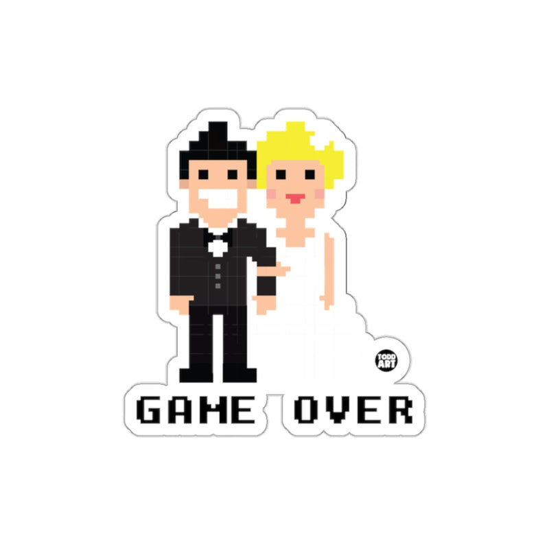 Load image into Gallery viewer, Funny Game Over Pixel Art Wedding Sticker
