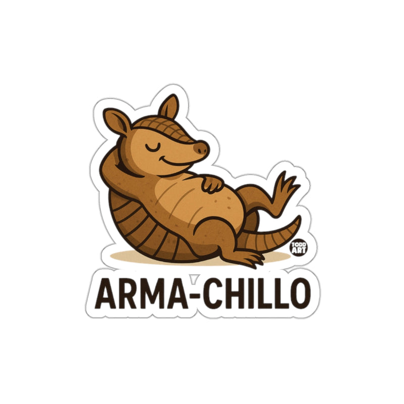 Load image into Gallery viewer, Cute Relaxed Armadillo Arma-Chillo Sticker Product
