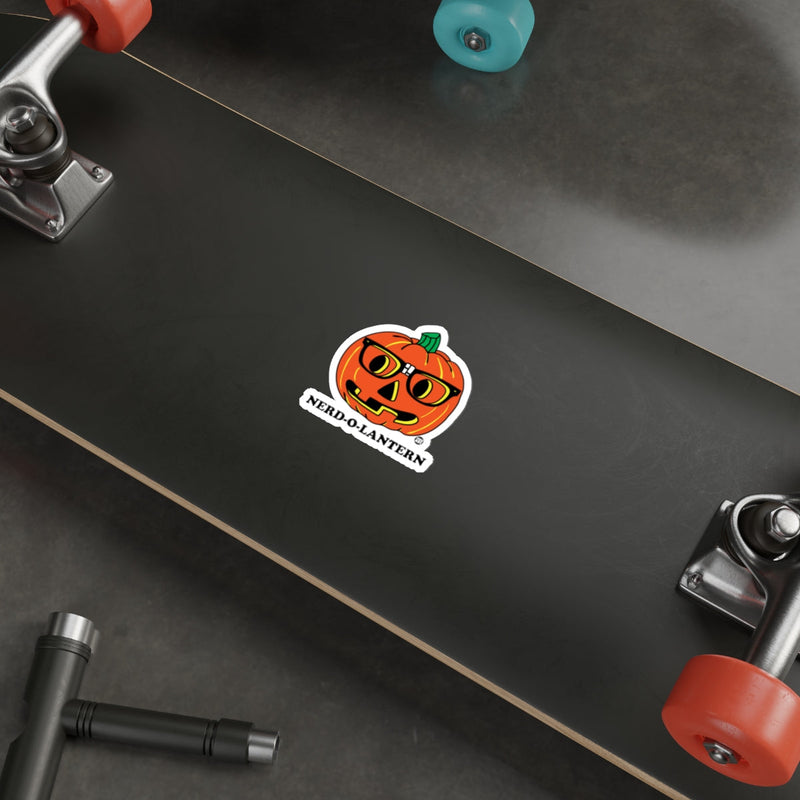 Load image into Gallery viewer, Nerd O Lantern Pumpkin Face With Glasses Funny sticker
