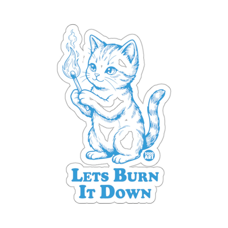 Load image into Gallery viewer, Mischievous Blue Kitten Match Lets Burn It Down 
