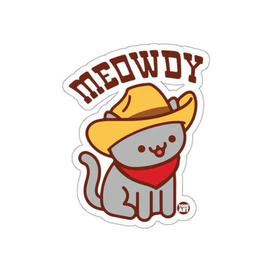 Meowdy Cat with Cowboy Hat Western Theme Sticker