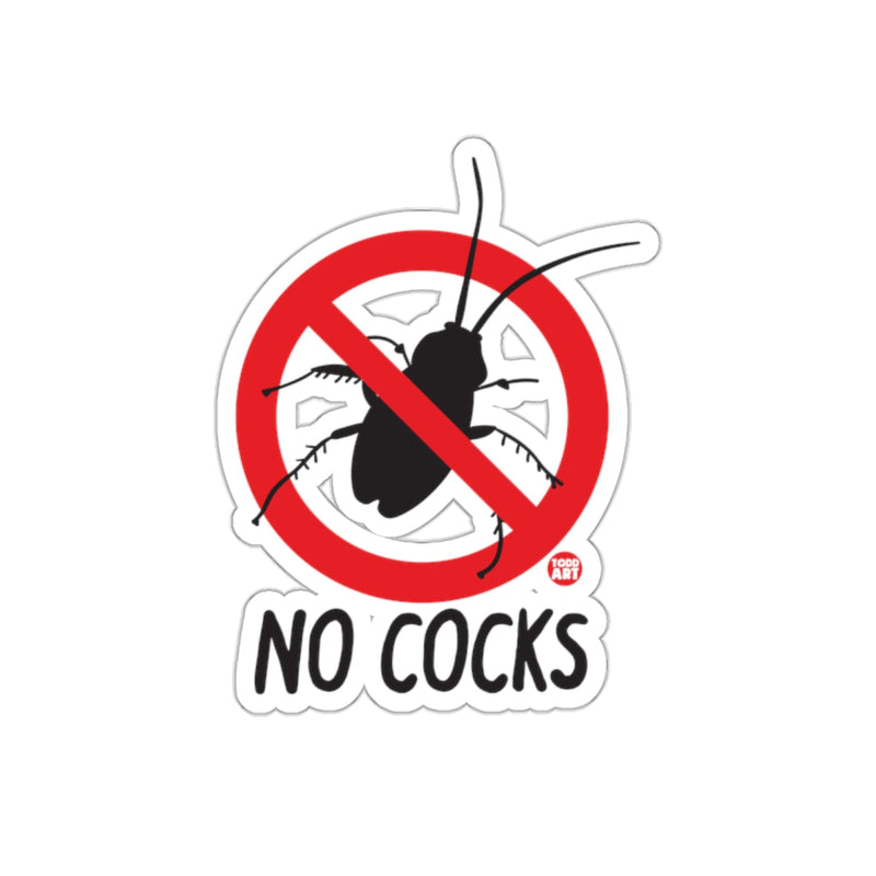 Load image into Gallery viewer, Funny No Cocks Sign Insect Prohibition Sticker
