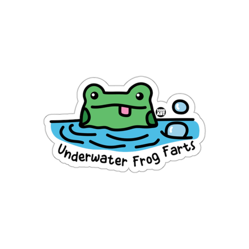 Load image into Gallery viewer, Funny Underwater Frog Farts Bubble Cartoon Sticker
