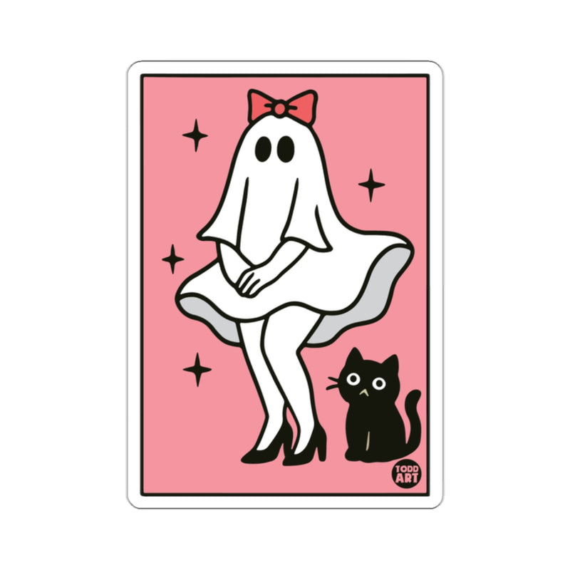 Load image into Gallery viewer, Cute Ghost Pink Background Black Cat Stars 
