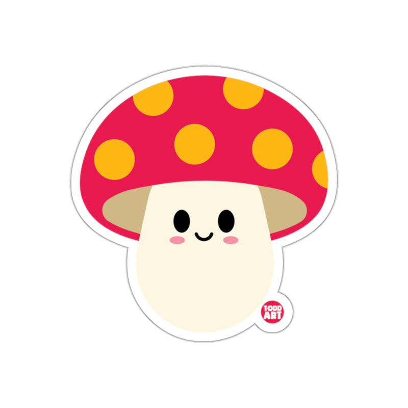 Load image into Gallery viewer, Cute Smiling Mushroom Cartoon Illustration Sticker
