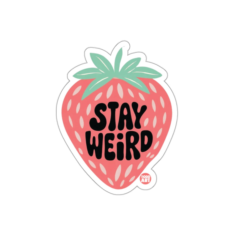 Load image into Gallery viewer, Stay Weird Strawberry Artwork Sticker for Laptops
