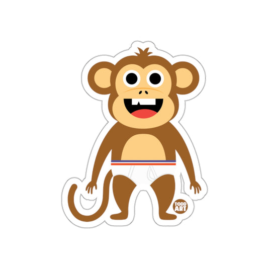 Cartoon Monkey Wearing Diapers Sticker for Kids