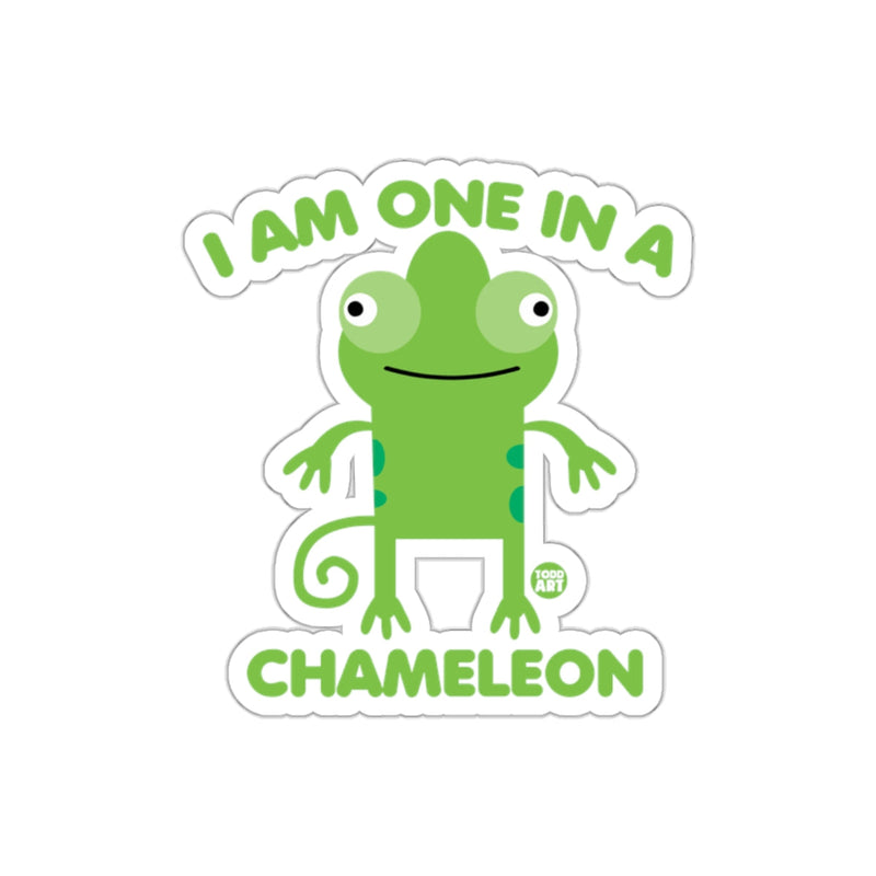 Load image into Gallery viewer, I Am One In A Chameleon Green Cartoon sticker
