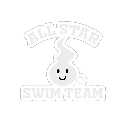 All Star Swim Team Sticker with Cute Face Todd Art Design