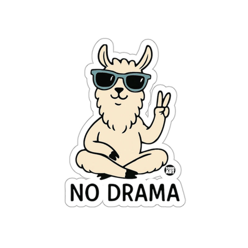 Load image into Gallery viewer, No Drama Peace Sign Sunglasses Llama Sticker
