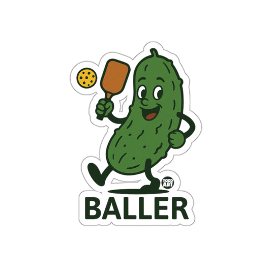 Pickle Baller Pickleball Dude with Paddle Artwork sticker