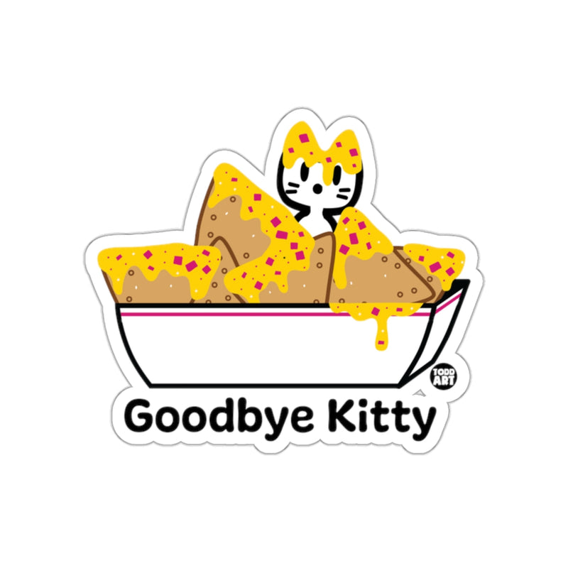 Load image into Gallery viewer, Goodbye Kitty Sticker Cheesy Nachos Cat Cute Decal
