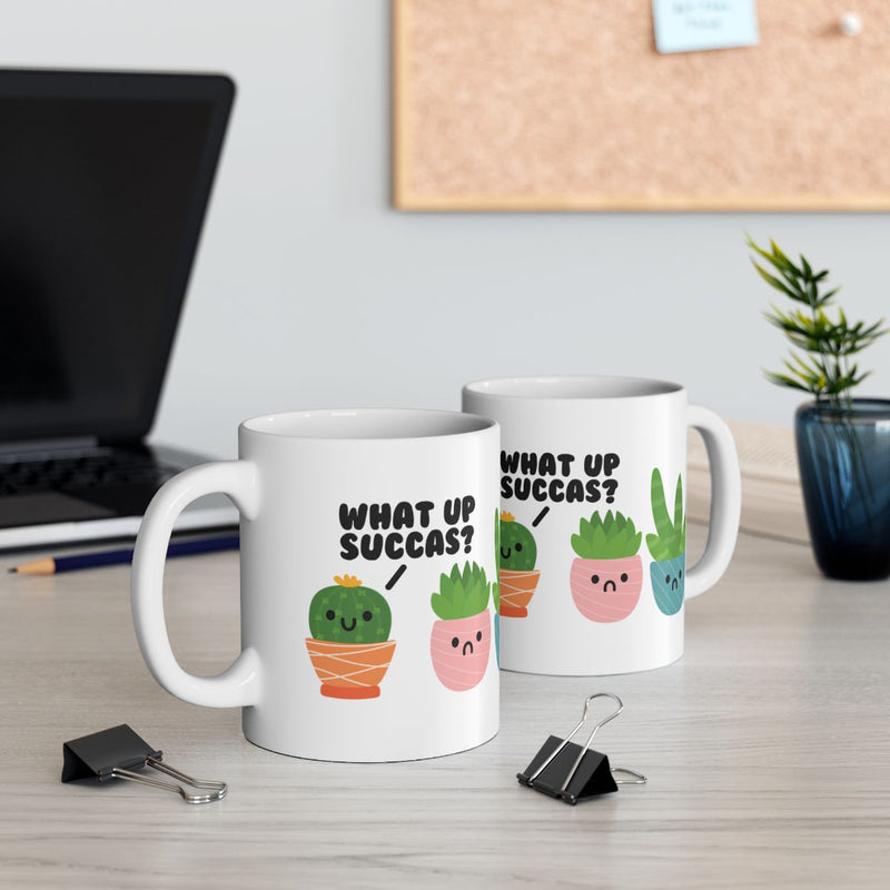 Load image into Gallery viewer, What Up Succas Cute Succulent Humor Mug Set
