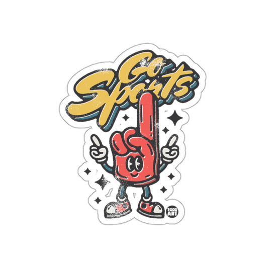 Retro Cartoon Go Sports Hand Design Todd Art sticker
