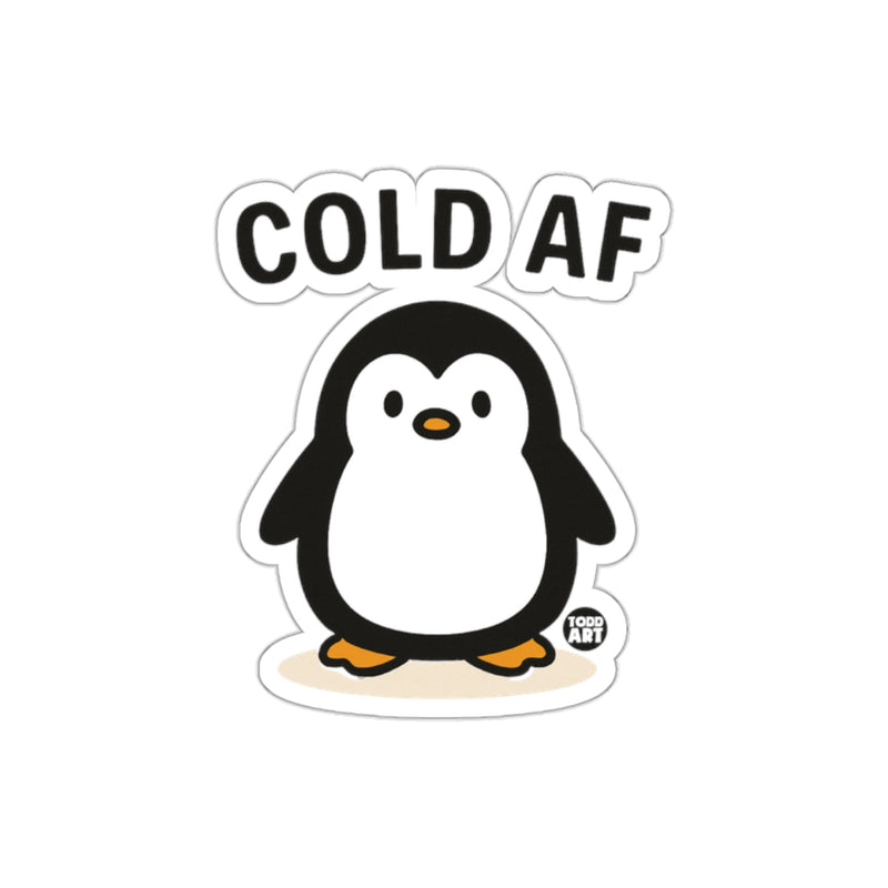 Load image into Gallery viewer, Penguin Cold AF Funny Winter Animal Illustration sticker
