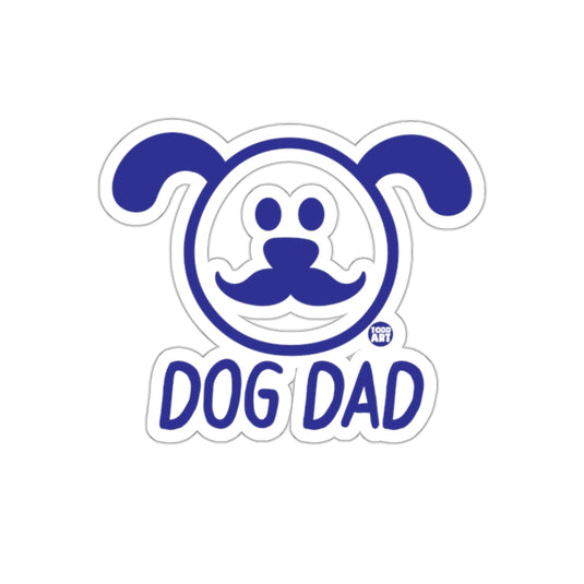 Dog Dad Sticker Blue Cute Dog Face Design Sticker