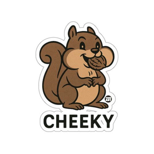 Cheeky Squirrel With Nut Illustrated Design Cute sticker