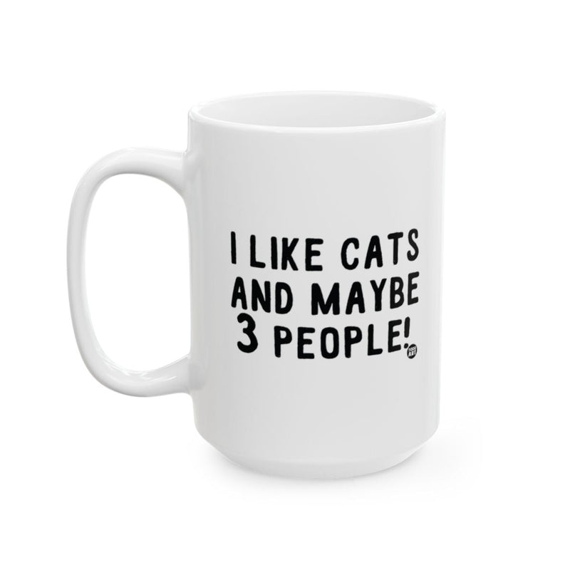 Load image into Gallery viewer, I Like Cats And Maybe 3 People Funny Mug Product
