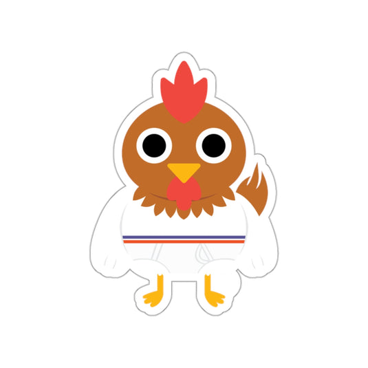 Cute Cartoon Chicken with Large Eyes Sticker
