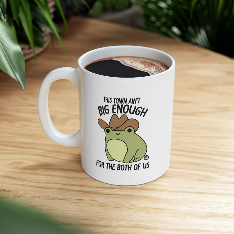 Load image into Gallery viewer, This Town Ain't Big Enough Frog Cowboy Mug
