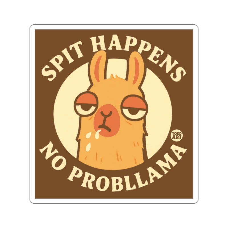 Load image into Gallery viewer, Spit Happens No Probllama Funny Llama Sticker
