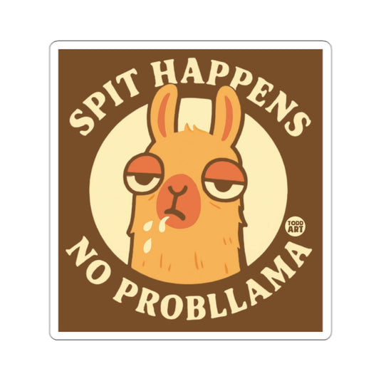 Spit Happens No Probllama Funny Llama Sticker