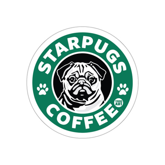 Starpugs Coffee Sticker Funny Pug Lover Gift Accessory