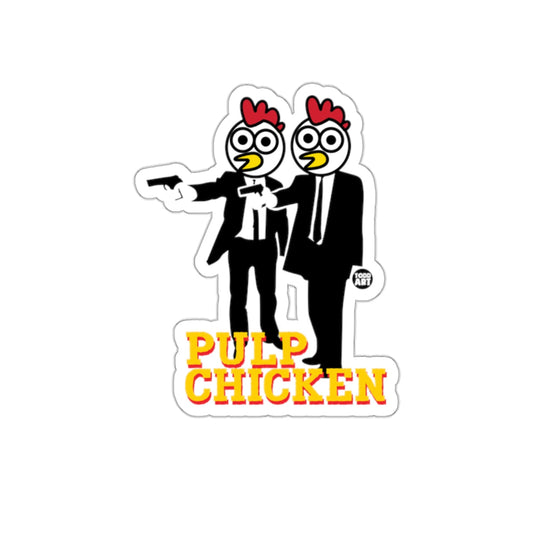 Funny Pulp Chicken Characters Sticker Design