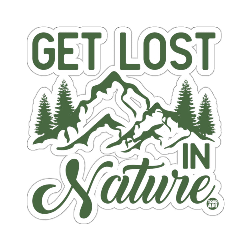 Load image into Gallery viewer, Get Lost Mountains Nature Artwork Explore Adventure sticker
