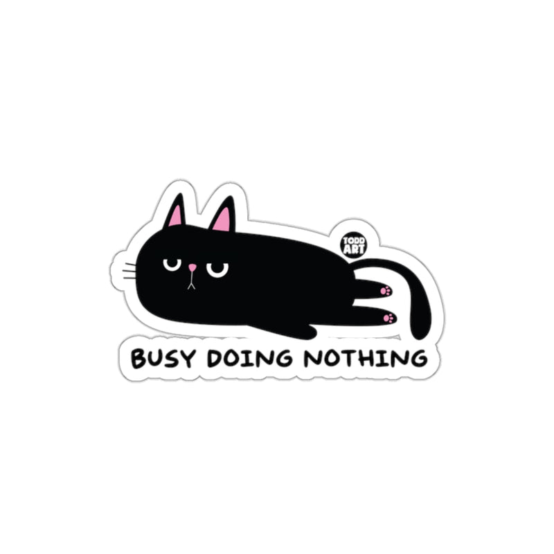 Load image into Gallery viewer, Busy Doing Nothing Black Cat Sticker for Cute D√©cor
