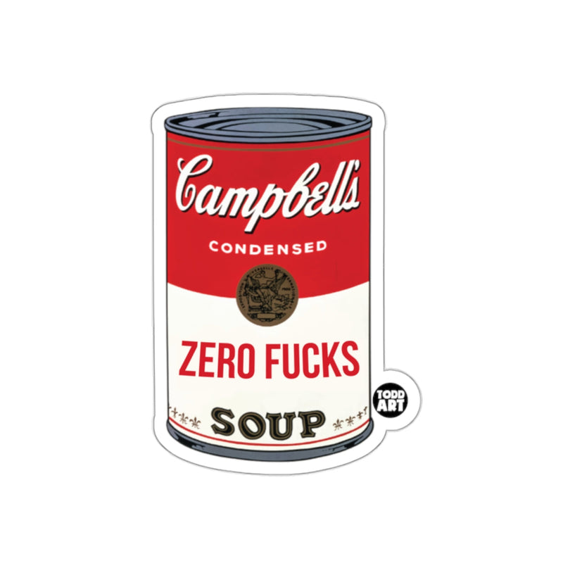 Load image into Gallery viewer, Campbell's Zero Fucks Soup Sticker Product

