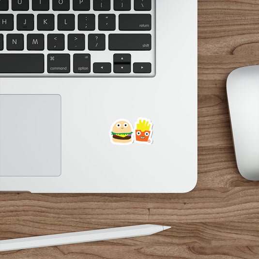 Cute Burger and French Fries Laptop Keyboard Sticker Set