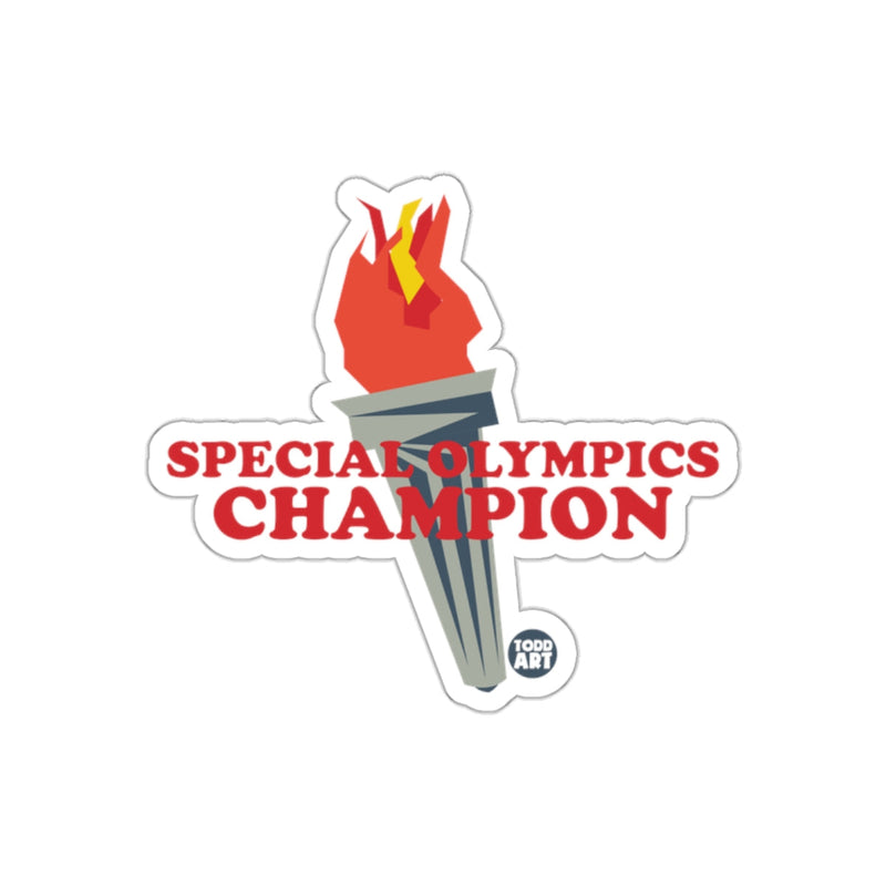 Load image into Gallery viewer, Special Olympics Champion Torch Flame Sticker
