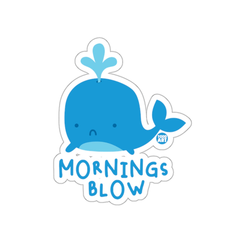 Load image into Gallery viewer, Mornings Blow Sad Blue Whale Art Sticker
