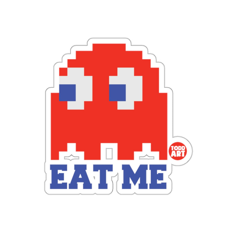 Load image into Gallery viewer, Red Ghost Todd Art Eat Me Pixel Graphic Design sticker
