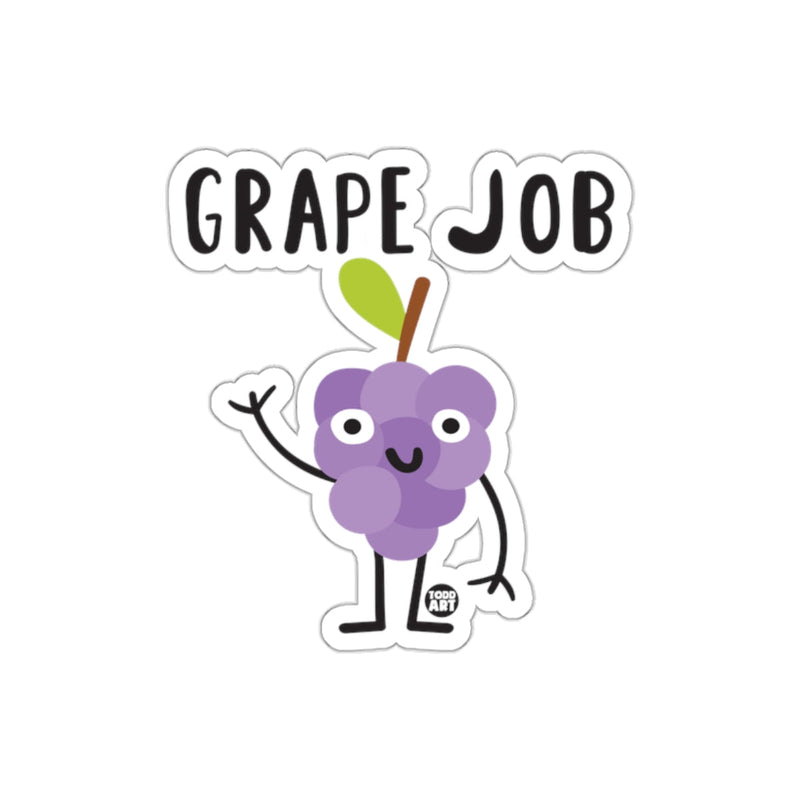 Load image into Gallery viewer, Grape Job Motivational Cartoon Sticker Product
