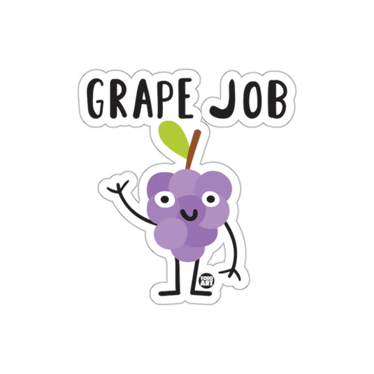 Grape Job Motivational Cartoon Sticker Product