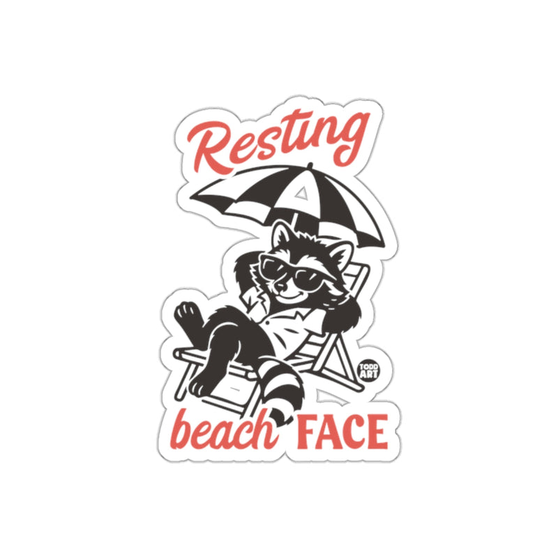 Load image into Gallery viewer, Resting Beach Face Cool Raccoon Graphic Funny sticker
