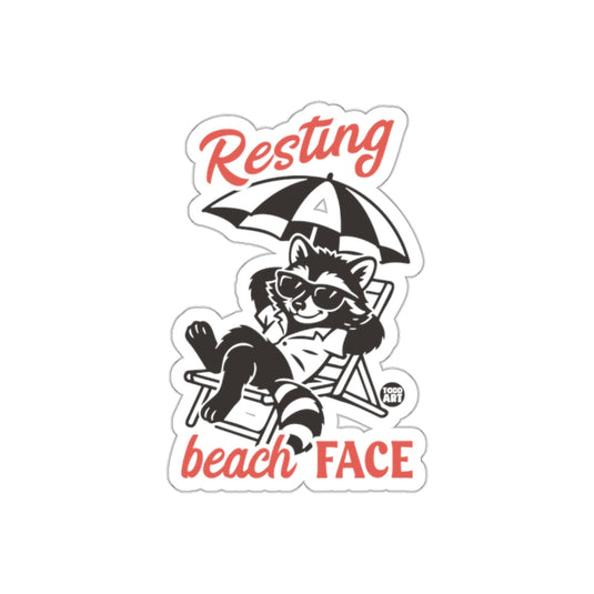Resting Beach Face Cool Raccoon Graphic Funny sticker