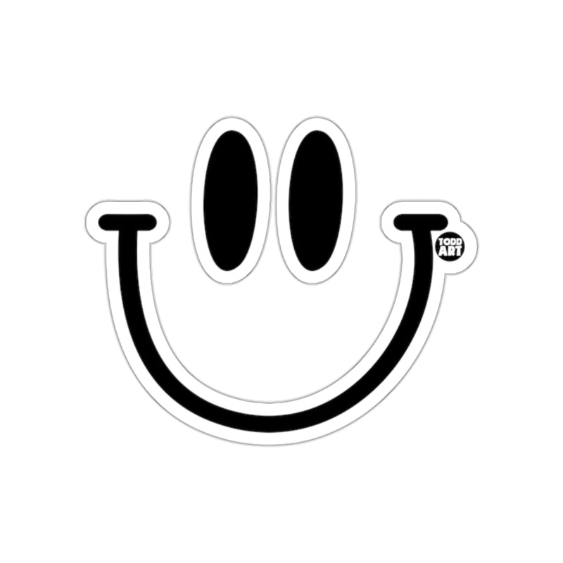 Load image into Gallery viewer, Black and White Smiley Face Artwork Sticker

