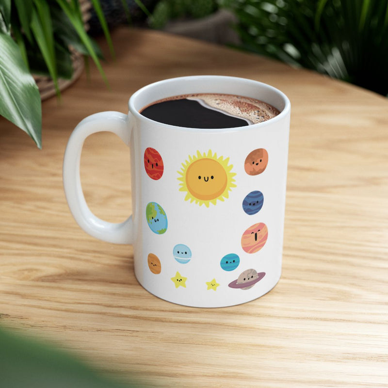 Load image into Gallery viewer, Cute Solar System Planets and Sun Design Coffee Mug
