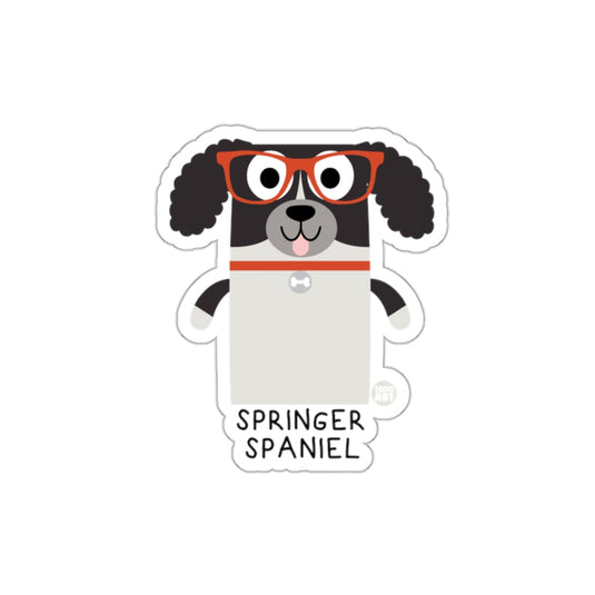 Cute Cartoon Springer Spaniel Wearing Glasses Sticker