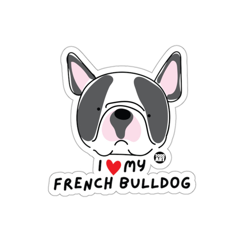 Load image into Gallery viewer, I Love My French Bulldog Cute Dog Sticker Product
