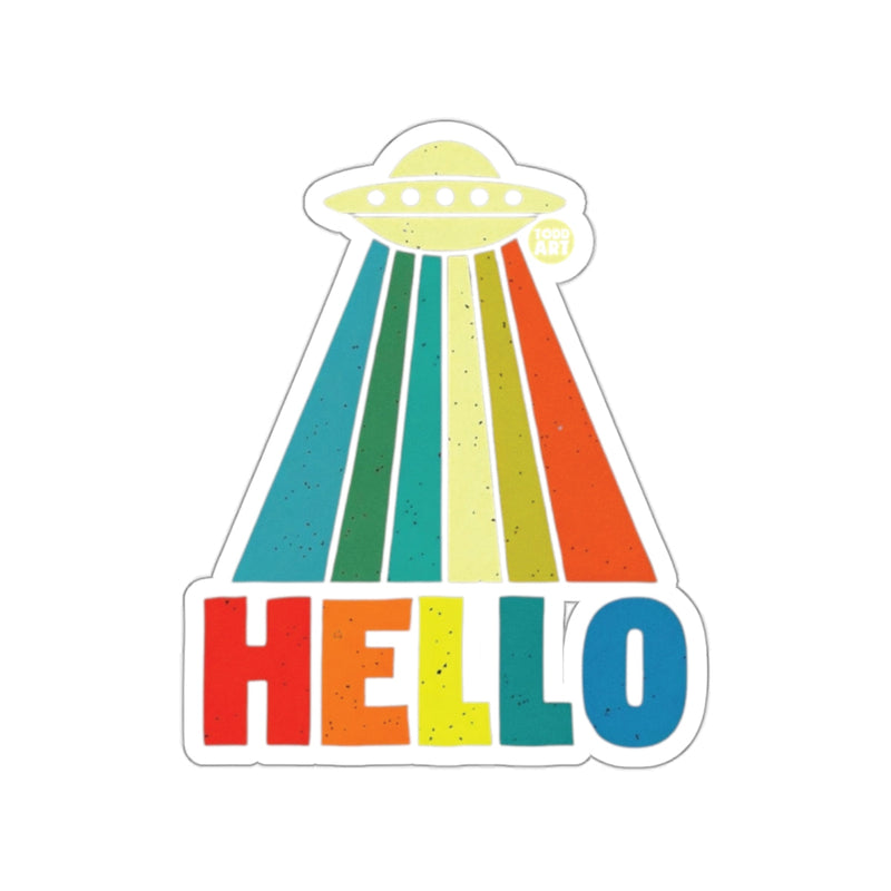 Load image into Gallery viewer, Unique Colorful UFO Hello Design Sticker
