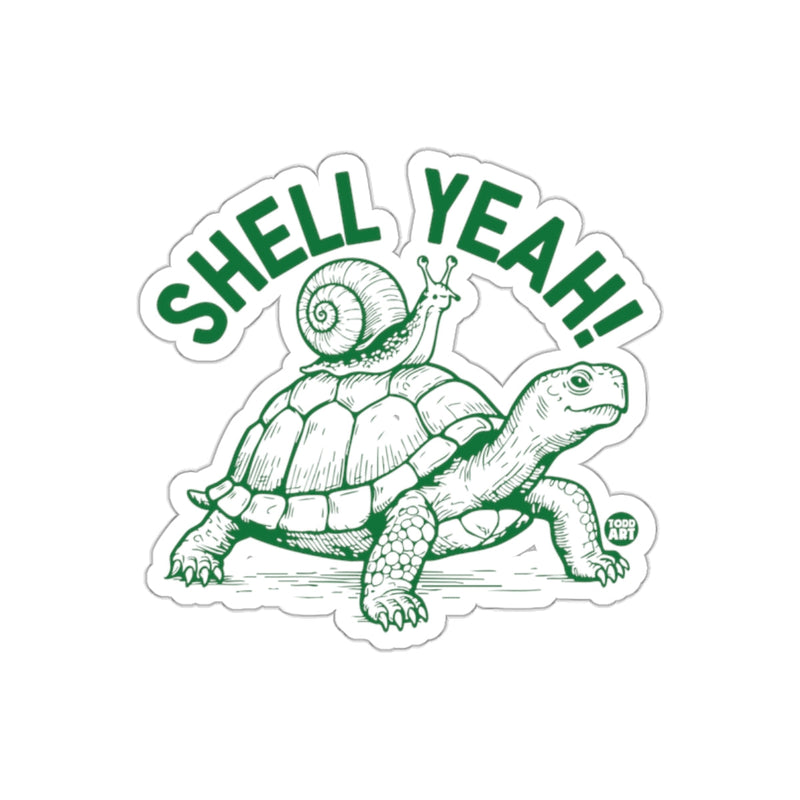 Load image into Gallery viewer, Shell Yeah Turtle and Snail Graphic Design Sticker

