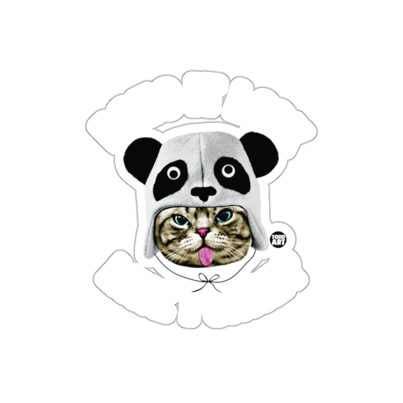 Load image into Gallery viewer, Does It Look Like I Care Cat Wearing Panda Hat sticker
