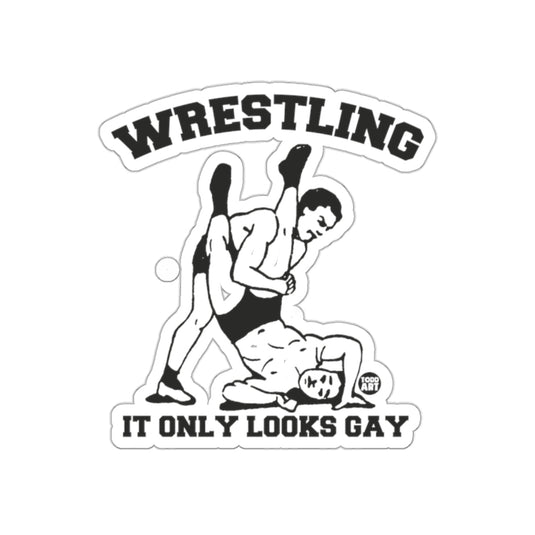 Wrestling It Only Looks Gay Funny Todd Art sticker